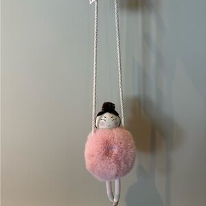 Zara Pink Fluffy Plush Bag Charm